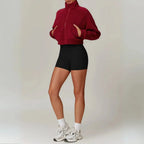 MunaWear - Hoodies & Sweatshirts - Aspen – Cropped Gilet with High Collar, Zipper Closure, and Side Pockets in Soft Polar Fleece - 