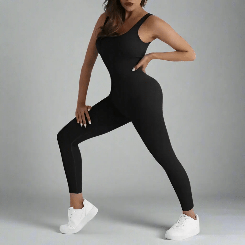 MunaWear - One-Pieces - Nina - Chic Short Sleeve Jumpsuit For Active Women On The Go - 
