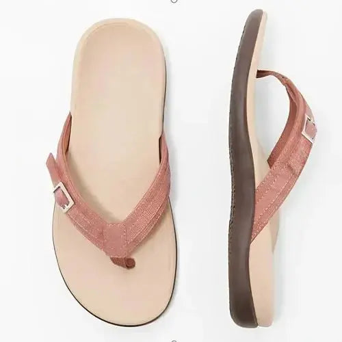 MunaWear  Orthopedic Sandals  Mia – Customizable Orthopedic Women's Sandals with Casual Flip Flop Design for Ultimate Comfort  Pink-42
