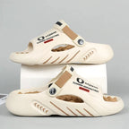 MunaWear  Sandals  Ethan - Soft-Sole EVA Platform Slides for Men - Comfortable Indoor & Outdoor Men's Sandals  Beige-brown-42-43-25.6-26.5CM