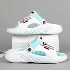 MunaWear  Sandals  Ethan - Soft-Sole EVA Platform Slides for Men - Comfortable Indoor & Outdoor Men's Sandals  White-blue-38-39-23.6-24.5CM