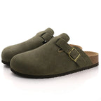 MunaWear - Sandals & Slides - Clara – Women's Classic Cork Suede Mules Slippers with Arch Support and Antislip Sole - 