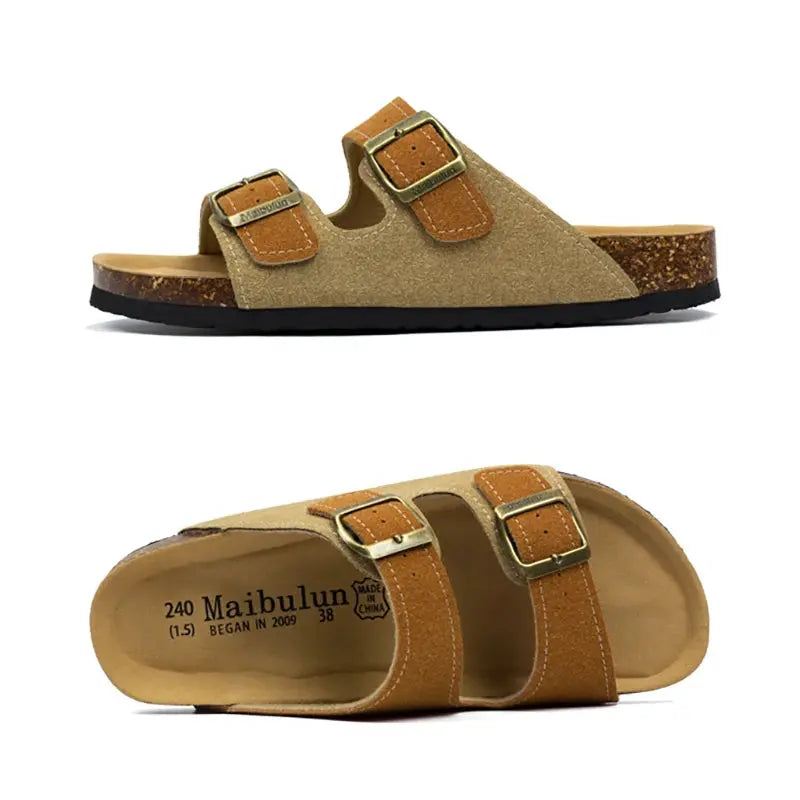 MunaWear  Sandals & Slides  Ethan – High-Quality Unisex Two-Buckle Casual Slides for Indoor & Outdoor Comfort
