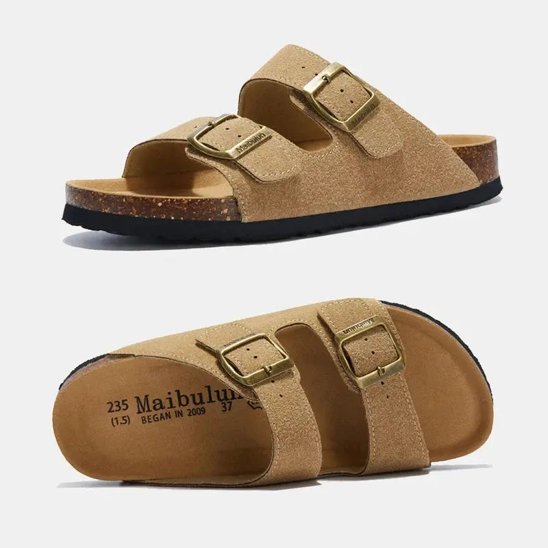 MunaWear  Sandals & Slides  Ethan – High-Quality Unisex Two-Buckle Casual Slides for Indoor & Outdoor Comfort