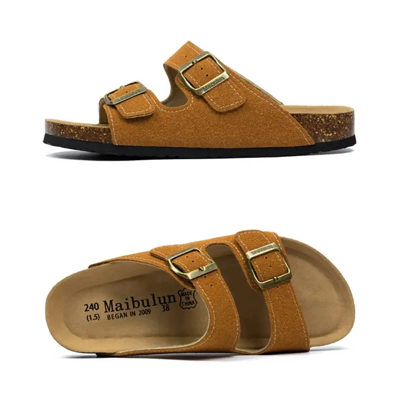 MunaWear  Sandals & Slides  Ethan – High-Quality Unisex Two-Buckle Casual Slides for Indoor & Outdoor Comfort