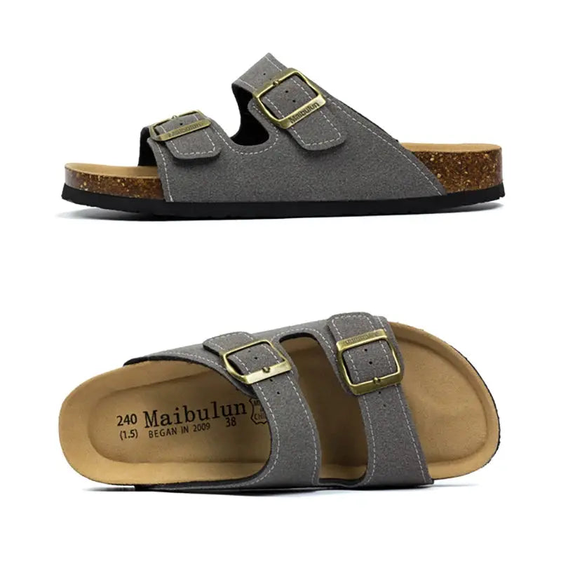MunaWear  Sandals & Slides  Ethan – High-Quality Unisex Two-Buckle Casual Slides for Indoor & Outdoor Comfort