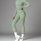 MunaWear  Sets  Amber - Stylish And Comfortable Long Sleeve Yoga Set With Leggings