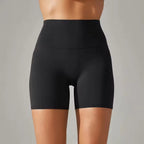 MunaWear - Shorts - Ruby - Breathable And Comfortable High-Waisted Yoga Shorts For Women - 