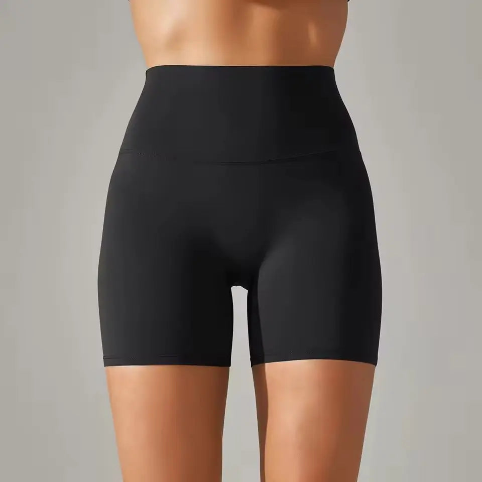 MunaWear - Shorts - Ruby - Breathable And Comfortable High-Waisted Yoga Shorts For Women - 