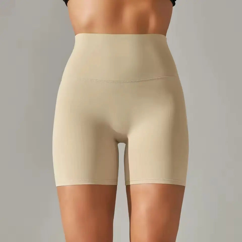 MunaWear - Shorts - Ruby - Breathable And Comfortable High-Waisted Yoga Shorts For Women - 
