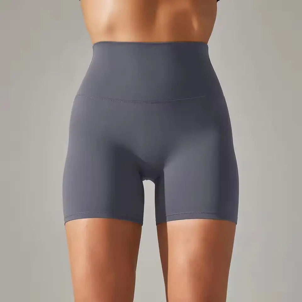 MunaWear - Shorts - Ruby - Breathable And Comfortable High-Waisted Yoga Shorts For Women - 