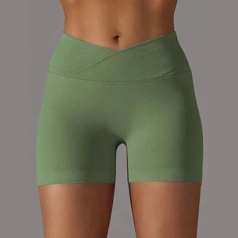 MunaWear  Shorts  Sienna - Stylish Women's Cross-Waist Sport Shorts For All-Day Comfort