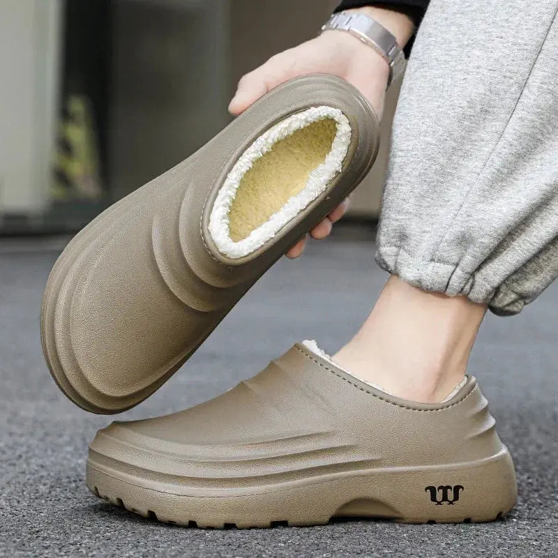 MunaWear  Slippers  Ethan – Waterproof Winter Cotton Slippers for Men, Cozy Indoor Slip-On Garden Shoes 