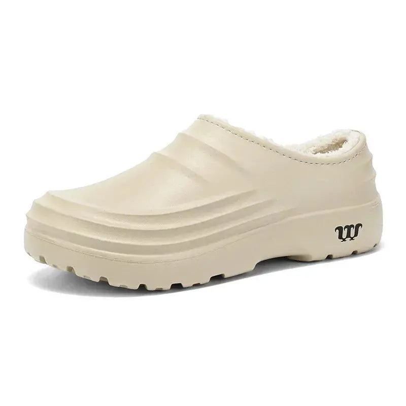 MunaWear  Slippers  Ethan – Waterproof Winter Cotton Slippers for Men, Cozy Indoor Slip-On Garden Shoes  Beige-36