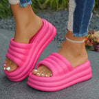 MunaWear  Slippers  Mia – Womens Chunky Platform Slippers with Open Toe and Non-Slip Sole for All-Day Comfort 