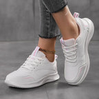 MunaWear  Women's Athletic Shoes  Mia – Women's White Slip On Sneakers for Casual Comfort and Active Lifestyle