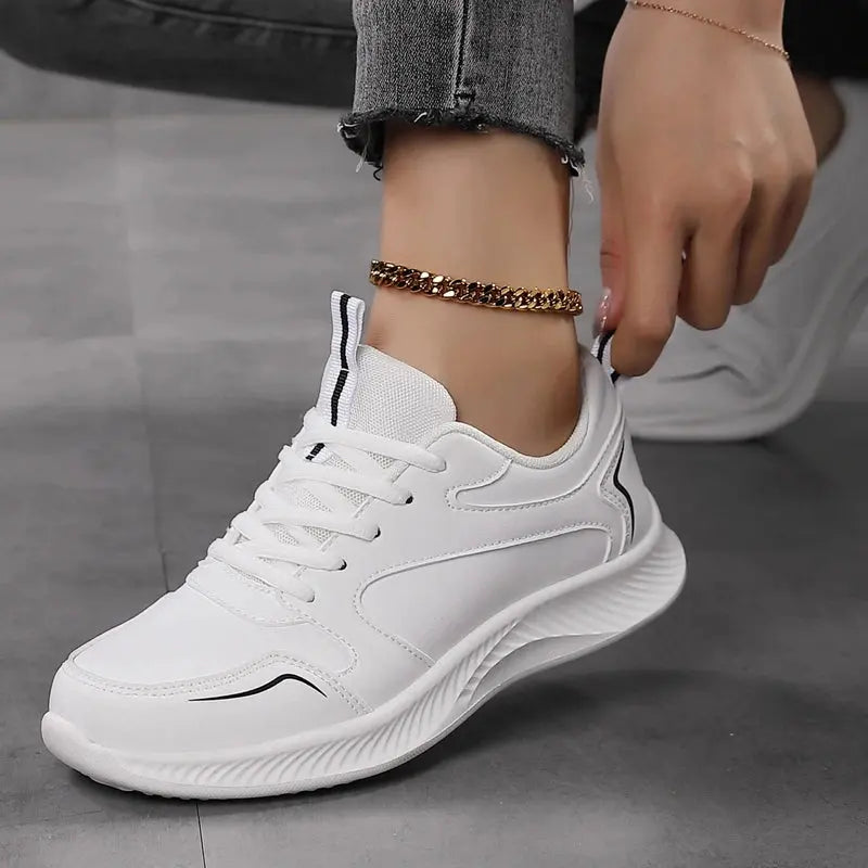 MunaWear  Women's Athletic Shoes  Mia – Women's White Slip On Sneakers for Casual Comfort and Active Lifestyle