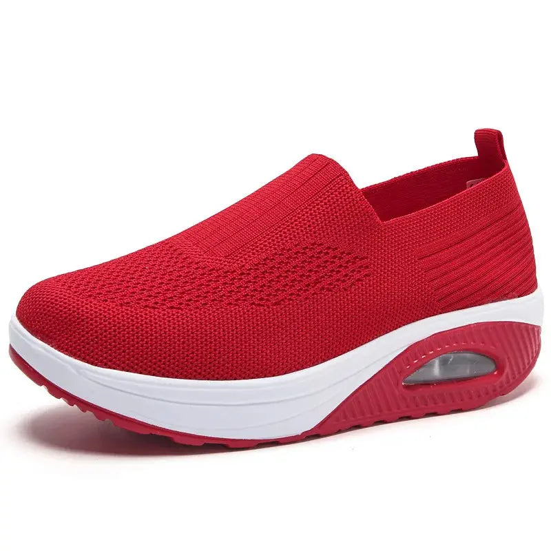 MunaWear  Women's Sneakers  Lila - Women's White Sneakers with Air Cushion and Thick Sole for Best Walking Comfort